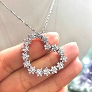 Diamond studded heart necklace